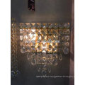 luxury crystal beads wall lamp with gold metal decoration CMF--002